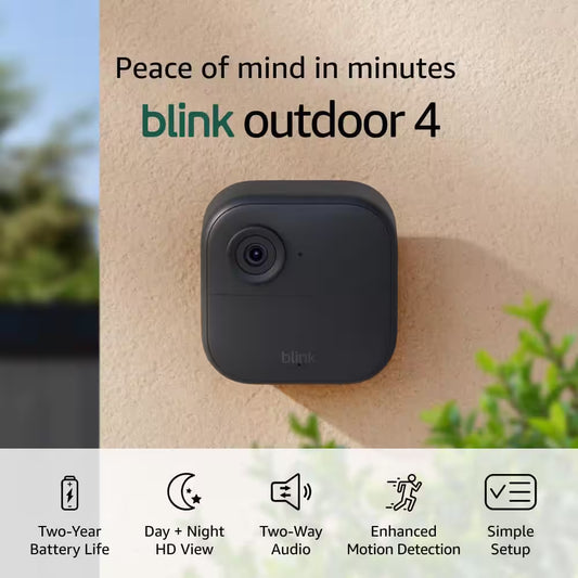 Outdoor 4 (4Th Gen) Wireless Outdoor Smart Home Security Camera System with 5 Cameras, up to 2-Year Battery Life (Black)