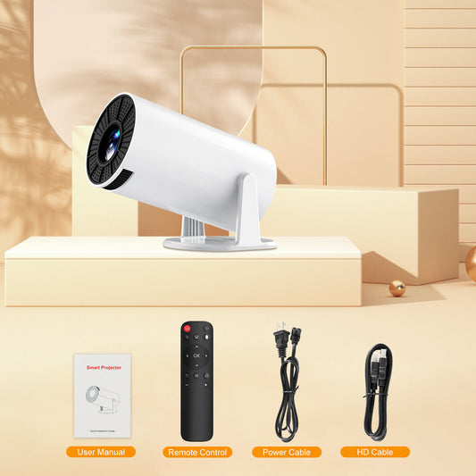 4K Mini Projector - 10,000 Lumen LED, 1080P, WiFi, Bluetooth, UHD, Portable Home Theater