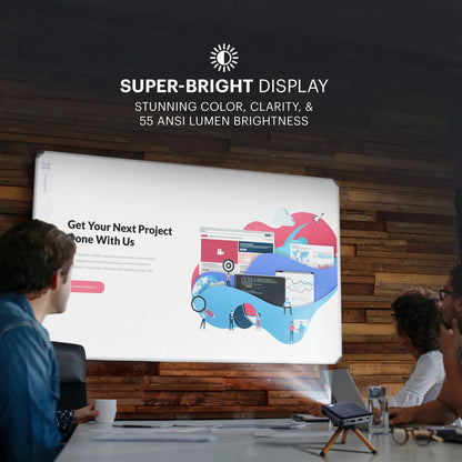 Luma 150 Pico Projector, Rechargeable Ultra Mini Projector with Built-In Speaker - Black
